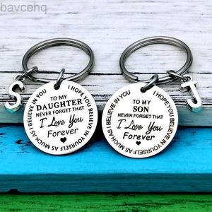 Keychains Lanyards To My Son Daughter I Love You Forever Inspirational Gift Keychain Best Gift Idea for Son Daughter Stocking Stuff Gifts d240417