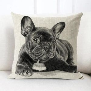 Pillow Long-lasting Throw Case Dog Print Pillowcase With Hidden Zipper Washable Non-fading Cover For Home