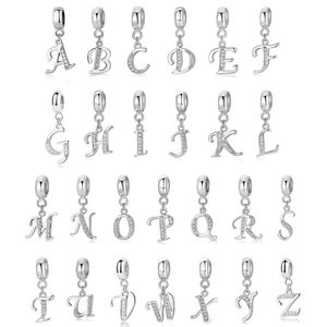 Silver Color Charm Beads Are Suitable For Bracelet Necklace English Letters Female Diy Jewelry 240408