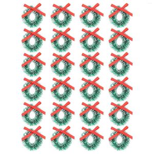 Fiori decorativi 24 pezzi ghirlande natalizia ghirlande per esterni per bottiglie di decorazione anteriore pennello appeso a natale in seta in seta in miniatura