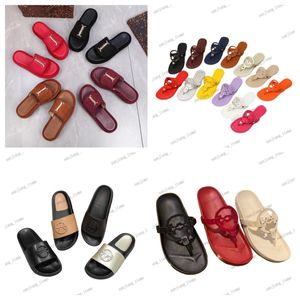 Marka Kadın Tasarımcı Sandalet Kesme Desen Daireler Düşük Topuk Terlik Jöle Tong Sandal Flip Flops Moda Lüks T0ry Terlik Kauçuk Yaz Dış Mekan Plaj Ayakkabıları