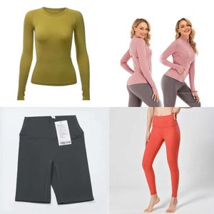 Yoga Womens Jogging Long Sleeved with Fleece Jacket Wear Ladys No Embarrassment Line Hip Lift Tight High Waist Nude Fiess Exercise Pants Gym Legging