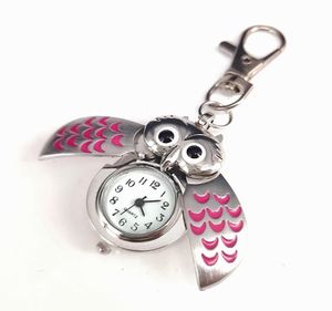 Owl -Taschenkinder sehen Studenten Quartz Watch römische Ziffern Keychain Watch8130824