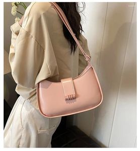 Totes Brand Designer Pu Leather Women's Shoulder Bag Casual Lock Crossbody Half Moon Handbag