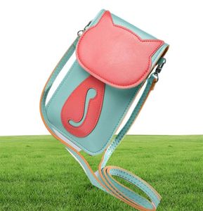 2017 New Cute Cartoon Purse Bag Leather Cross Body Shoulder Phone Coin Bag Cat New Design9267664