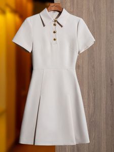 Vestidos de verão para mulheres 2024 Elegante simples vestido sólido Mini vestidos casuais para mujer vestes de festa de tiro colar