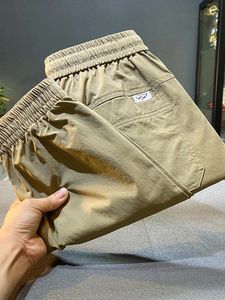 Erkek pantolon retro ayak bileği bantlı çalışıyor gevşek kırpılmış moda markası spor pu shuai yaz 2024 gündelik uzun
