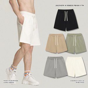 Pantaloni da uomo 2024 Primavera/Estate 340G Short lana di lana Solido uomini di carico sportivo sciolto