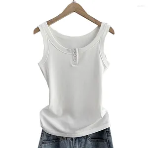 Women's Tanks Women 2024 Summer Casual Vest Fashion Sleeveless Ladies Solid Color Tops Tees Female