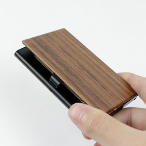 Walnut Wood Pure Wood Открытие для визитных карточек с крышкой.