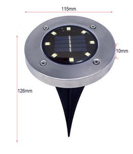 Vattentät IP65 4 8 12 16LED SOLAR Underground Lights Rostfritt stål Solar Buried Golv Light Outdoor Garden Path Ground Lights1185681