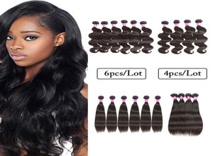 Wewill 10A Brazilian Virgin Human Hair Weaves 4 bundles Or 6 Bundles Body Wave Straight Wet And Wavy Malaysian Human Hair Extensio1421067