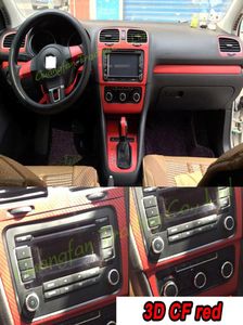 Interiörens centrala kontrollpaneldörrhandtag 3D 5D kolfiberklistermärken Dekaler Bil Cover Parts Produkter Tillbehör för VW Golf 6 GTI MK6 R20 År 2010-20127039555