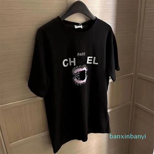 여성용 탑 티 패션 크루 넥 티셔츠 순수면 짧은 슬리브 레터 인쇄 럭셔리 여성 최고 티셔츠 아시아 크기 플러스 5xl
