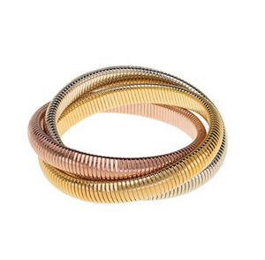 Pendanthalsband Fashion Trio Flexible Armband Rostfritt stål 18K Guldpläterad staplingsarmband Interlocking Stretch Triple Ban3967880