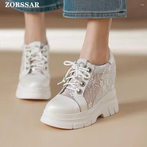 Freizeitschuhe 2024 Frühlings Sommer High Top Wedge Plattform Sneakers Frauen versteckte Heels Ladies vulkanisiert