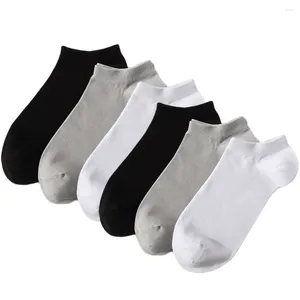 Meias masculinas 6pairs tornozelo atlético de algodão amortecido para homens de baixo corte de cortado conforto de ventilação Desempenho de ajuste não comparável Casual respirável