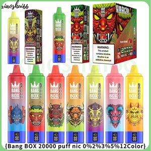 Bang Box 20000 Puff 20k Puff Ondestable Vape Rechargable E Сигареты сетчатой катушка 35 мл E-Liquid 0%2%3%5%одноразовый электронный интеллектуальный дисплей с сигарет Интеллектуальный дисплей