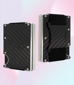 Kolfiber Money Clip Card Holder Wallet Aluminium Kreditkort Mens Wallet RFID Minimalistiska Slim Business ID Holder OEM7457874