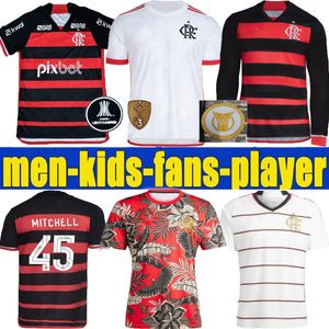 2024 2025 Flamengo Soccer Jerseys 24 25 Flamenco Home Away Camisa Futebol Gabi David Luiz Diego Gabriel Vidal de Arrascaeta Футбольная рубашка x ферма Rio с длинными рукавами