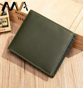 MVA Real Leather Men Wallet Finel Short Fashion S Cartilhas para homens Pequena carteira de couro fino Bifold Id Janela 202234302910