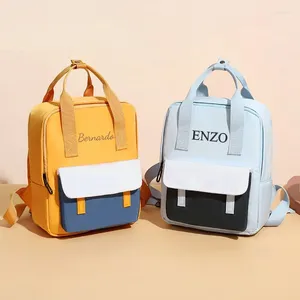 Nome personalizado da mochila, malha escolar fofa para meninos para meninas Bolsa de jardim de infância para berçário pré -escolar Viagem com clipe de peito