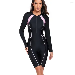 Costumi da bagno femminile donna costume da bagno un pezzo in surf abiti sportivi in stile a maniche lunghe tute turistica da tuta da bagno femminile femminile