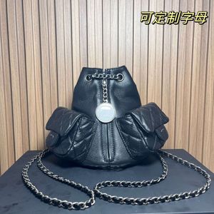 Bags Shoulder Vintage Leather Double Pocket Chain Bucket Backpack, Duma Backpack