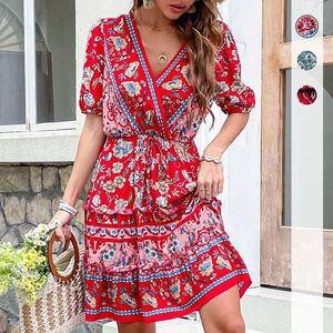 女性のための夏の特別なナショナルスタイルの印刷ドレス