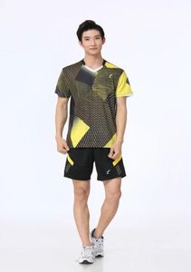T5005M Badminton Wear Set för män Rund halsskjorta med shorts utomhuskläder Tennisbord Athletic Set9568197