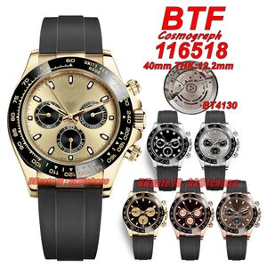 BTF Super orologi 116518 Cosmografo 904L 40mm THK12,2 mm BT4130 CRONOGRAGI AUTOMATICO MENS OROLOGIO CHARPAGNE CONTRO CINTURA GUSTA GENTS GUILTI