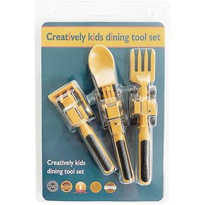 Creative Childrens Carwearware de mesa de carro Dinner Placa colher escavadeira escavadeira Fork para garfo conjunto de utensílios de jantar de cozinha 240417