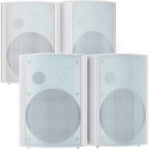 800W Sistema de alto -falantes ao ar livre Bluetooth de 800 W de 65 polegadas - impermeável, montado na parede, à prova de vento, ideal para o pátio, jardim, beira da piscina - amplificador multifuncional com fio