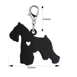 BA9Q КЛАЙКИН ЛАНАРДЫ Animal Schnauzer Black Dog Key Chain с 11 мм лобстера застежки для модных украшений. Клавичные аксессуары для женщин D240417