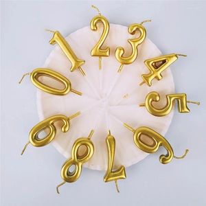Festivo Supplies Golden Number Candle Letter Birthday Gold Plated Cake PVC Box Creative Decoration Fabricante por atacado
