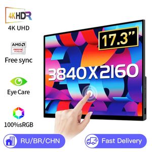 17,3 Zoll 4K Touchscreen Tragbarer Monitor für den Laptop Xbox Switch 3840x2160 Metall mit Typ -C -USB -kompatiblen Gaming -Display 240327