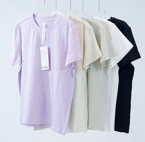 レディースルーヨガオールユーザーTシャツ夏のトップレディースラウンドカラー半袖弾性通気可能スポーツフィットネスソリッドカラーブラックLL079