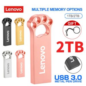 Adapter Lenovo 2TB Pen Drive USB3.0 USB Flash Drive 1TB Pendrive Flash Disk Mini Key CLE Memory Stick For Android Micro/PC Business Gift