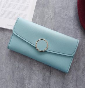 Wallets PU Leather Luxury Designer Handbags For Women Fashion Girl Female Casual Shopper Solid Color Round Lock Decoration Clutch 1181798