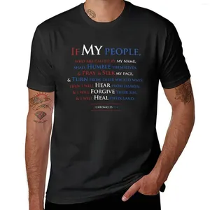 メンズポロス2クロニクル7 14私の人々が愛国的な聖書の詩Tシャツクイック乾燥ブラックスメンズプレーンTシャツを悔い改める場合