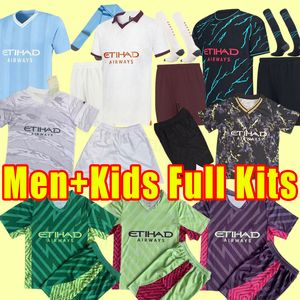 Hela uppsättningen 22/23 Haaland Soccer Jerseys Grealish Sterling Mans Cities Mahrez de Bruyne Foden Mendy Bernardo Phillips Rodrigo 2023 Målvakt Barn Child Adult Pants