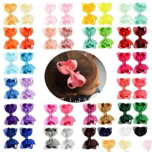 Elastico per capelli 40pcs/lotto solido clip a nastro grosgrain mit boutique bows neby neby kids kids cimasti per copricapo accessori 563 aa220323 dhqxq