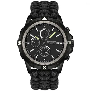 Wristwatches Casual Men's Watch Sports Multi Functional For Teenagers Rubber Strap Electronic