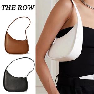 Kvinnor The Row Half Moon Tote Mens Designer väskor Luxury Handväskor Fashion Shoulder Bag Högkvalitativ läderkoppling Crossbody Väskor Lady Satchel Pochette underarm Bag