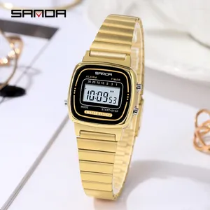 Нарученные часы Sanda Женщины Golden Classic Watch Watch Fashion Женская элегантная часы