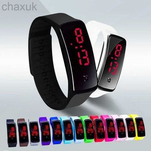 Wristwatches Sport Watch Men Women Fashion Waterproof LED Luminous Electronic Watches Soft Silicone Strap Bracelet Wrist for Child d240417