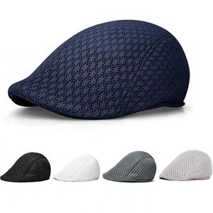 QWQ1 Berets Style Brytyjski Kobiety Beret Hat Men Sun Hat Golf Driving Cabbie Hat Newsboy Ivy Flat Cape Cap Duck Mesh Sun Sun Cap Visors D24418