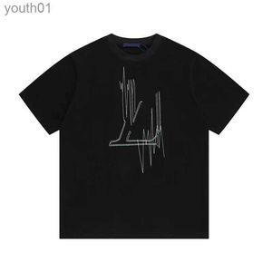 Mäns casual skjortor 23New Mens T Shirt Designer Shirt Mens Tees Luxury Cotton Fashion Letter Printing Par Short Sleeve S-5XL