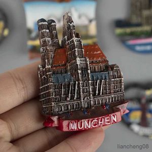 Fridge Magnets German refrigerator sticker Berlin Frankfurt architectural tourism souvenir sticker 3D three-dimensional Luxembourg Mun
