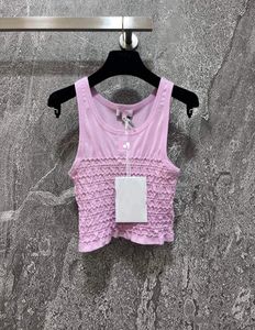 4013 2024 Runway Summer Brand SAme Style Pink Sleeveless Crew Neck Womens Clothes High Quality Womens weilaD588